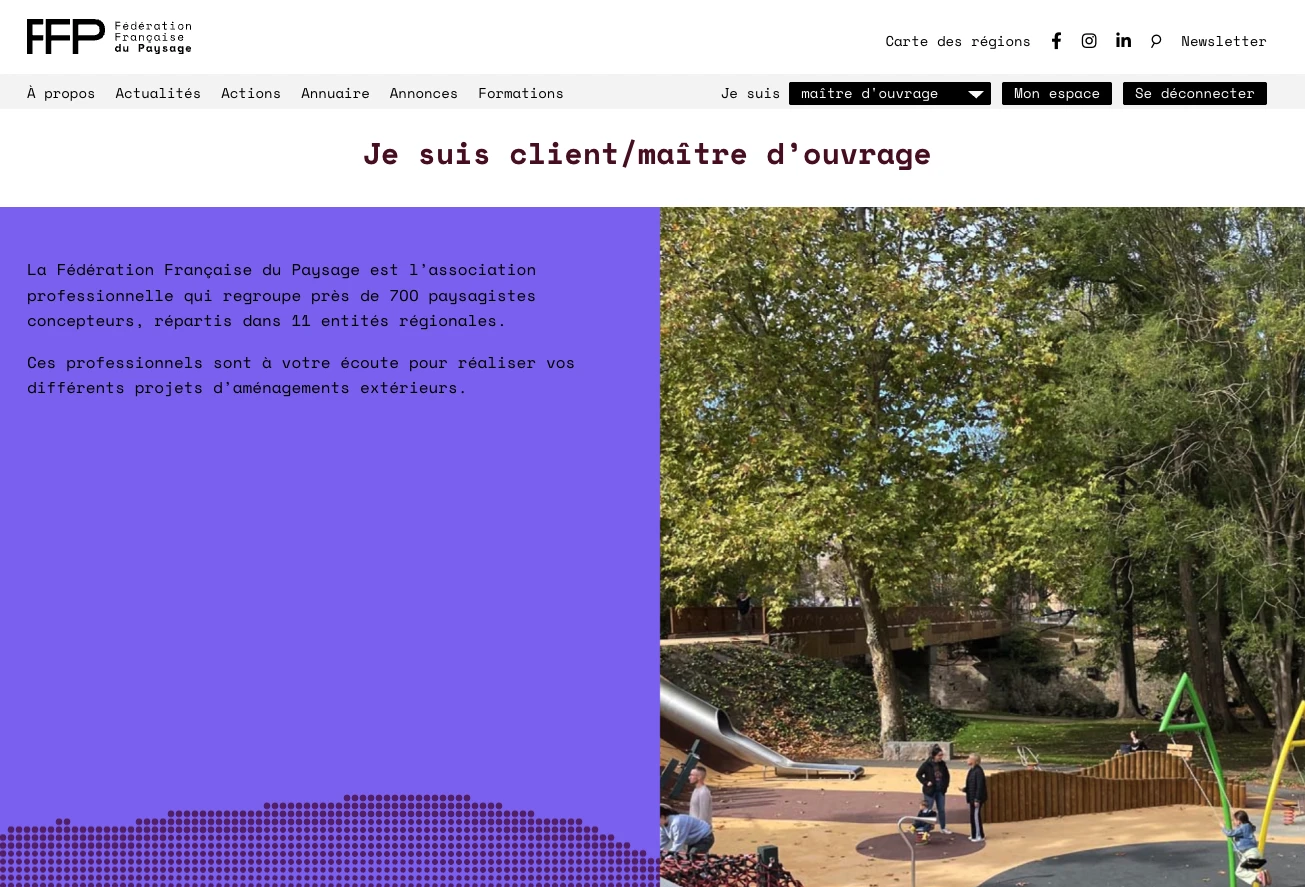 FFP, F&eacute;d&eacute;ration Fran&ccedil;aise du&nbsp;Paysage (Machines Studio)
